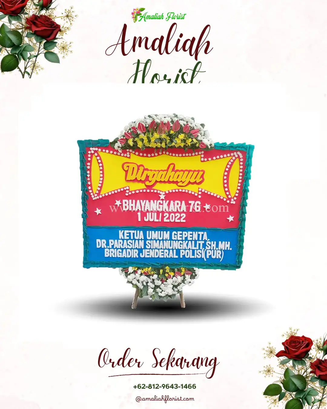 Papan Bunga HUT Ulang Tahun Sawah Baru